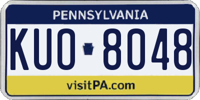 PA license plate KUO8048