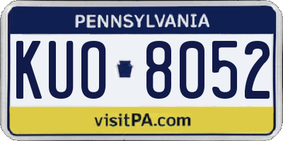 PA license plate KUO8052