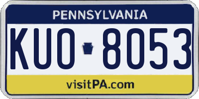 PA license plate KUO8053
