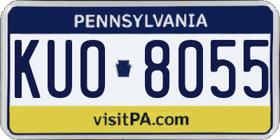 PA license plate KUO8055