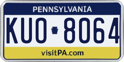 PA license plate KUO8064