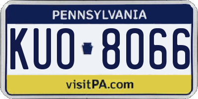 PA license plate KUO8066