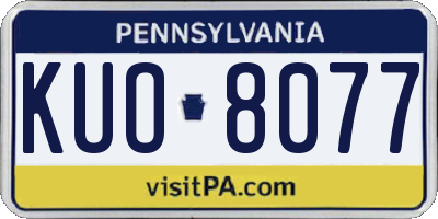 PA license plate KUO8077