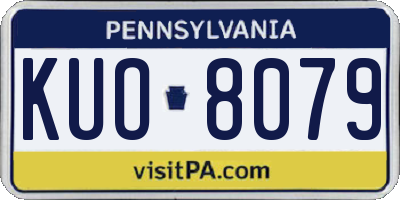PA license plate KUO8079