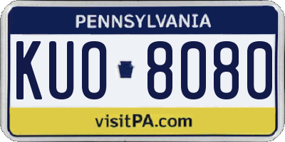 PA license plate KUO8080