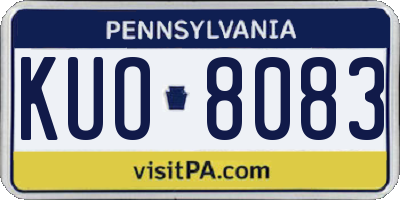 PA license plate KUO8083