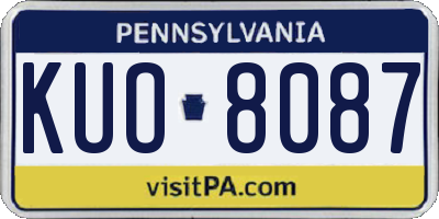 PA license plate KUO8087