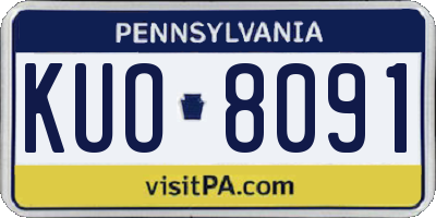 PA license plate KUO8091