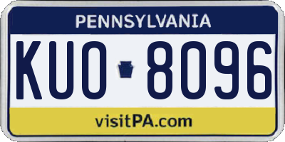 PA license plate KUO8096