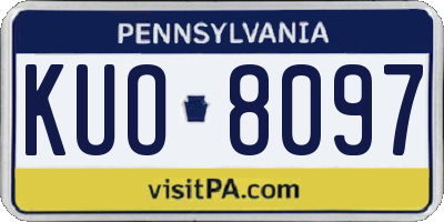 PA license plate KUO8097