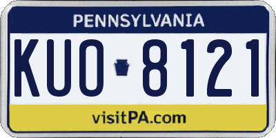 PA license plate KUO8121