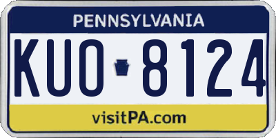 PA license plate KUO8124