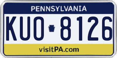PA license plate KUO8126