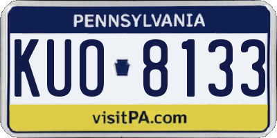 PA license plate KUO8133