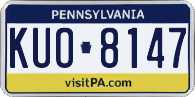 PA license plate KUO8147