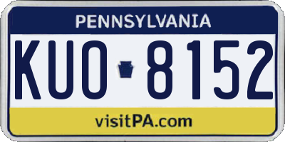 PA license plate KUO8152