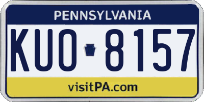 PA license plate KUO8157