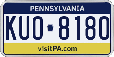 PA license plate KUO8180