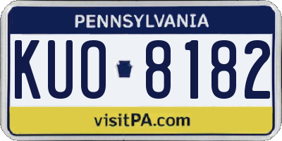 PA license plate KUO8182