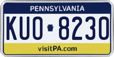 PA license plate KUO8230