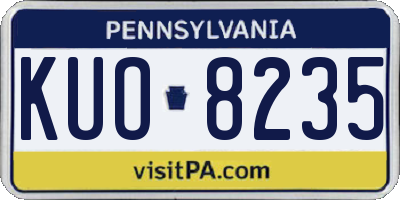 PA license plate KUO8235