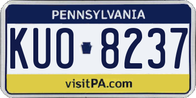 PA license plate KUO8237