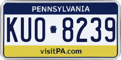 PA license plate KUO8239