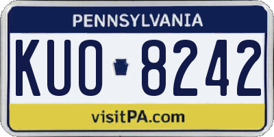 PA license plate KUO8242