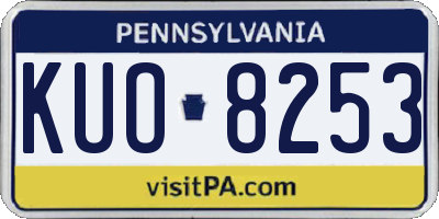 PA license plate KUO8253