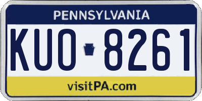 PA license plate KUO8261