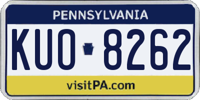 PA license plate KUO8262