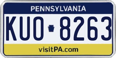 PA license plate KUO8263