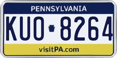 PA license plate KUO8264
