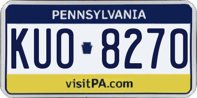PA license plate KUO8270