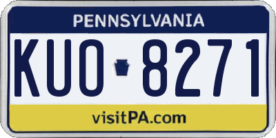 PA license plate KUO8271
