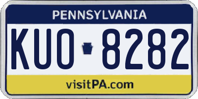 PA license plate KUO8282