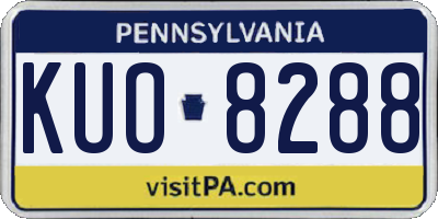 PA license plate KUO8288