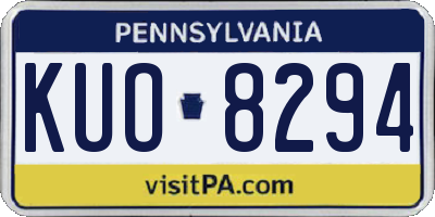 PA license plate KUO8294