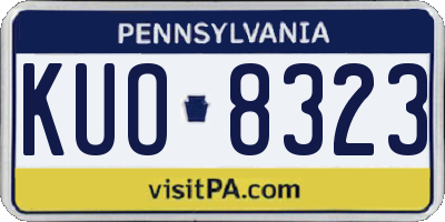 PA license plate KUO8323
