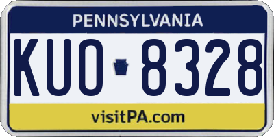 PA license plate KUO8328