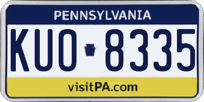 PA license plate KUO8335
