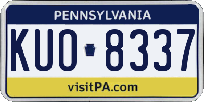 PA license plate KUO8337