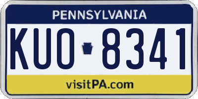 PA license plate KUO8341