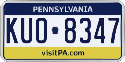 PA license plate KUO8347