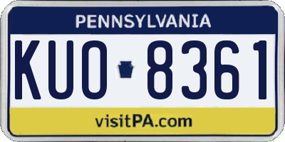 PA license plate KUO8361