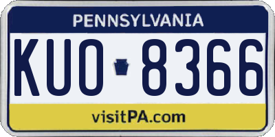 PA license plate KUO8366