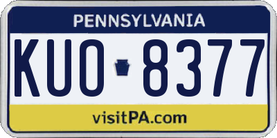 PA license plate KUO8377