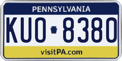 PA license plate KUO8380