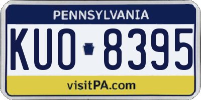 PA license plate KUO8395