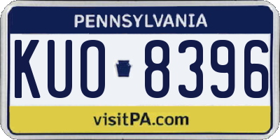 PA license plate KUO8396